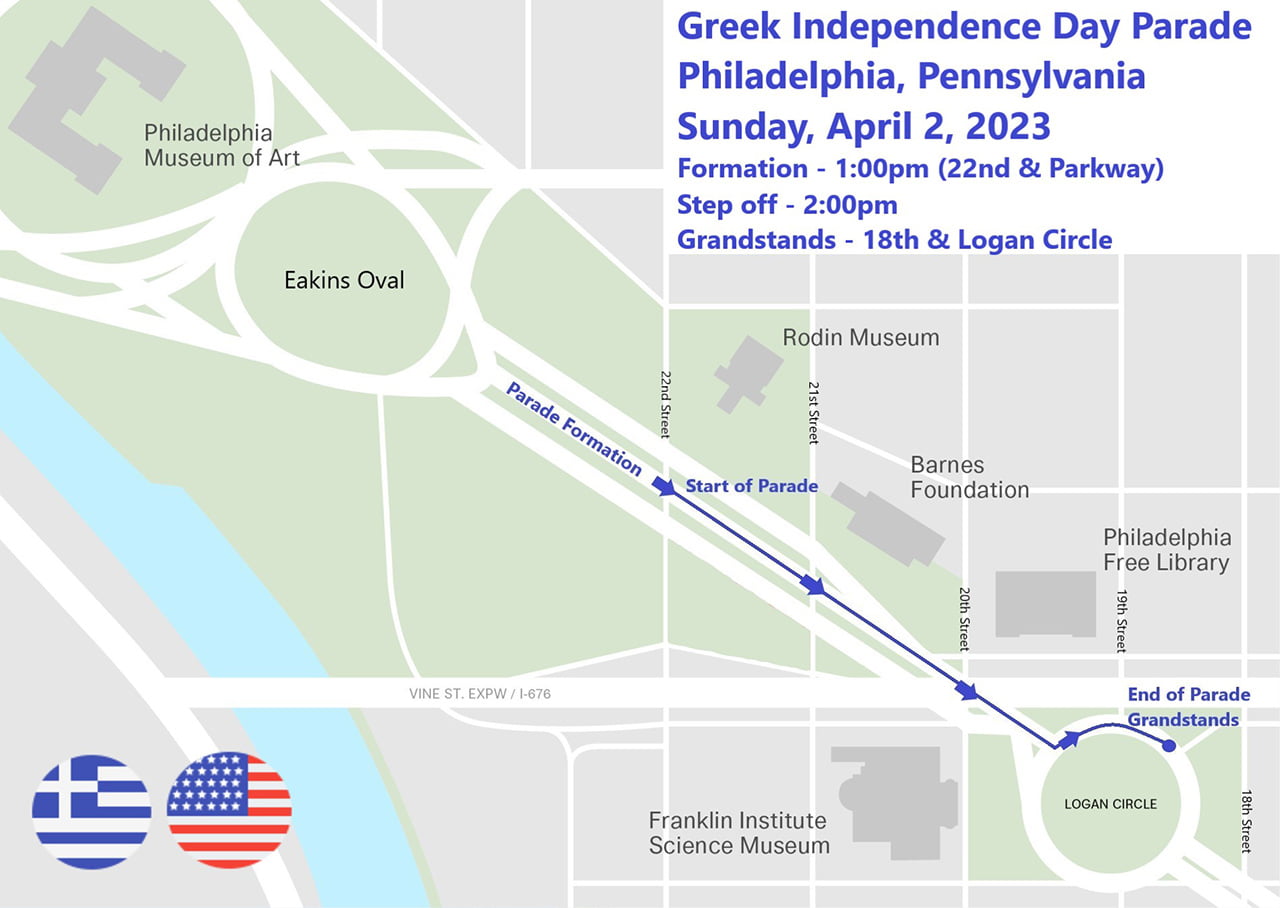 Greek Independence Day Parade Map